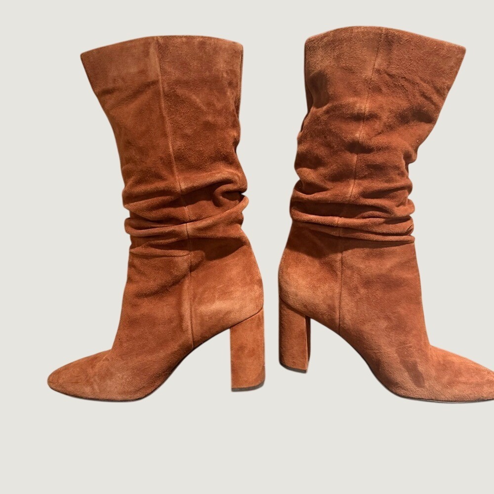 Banana Republic Rust Suede Heeled Boots